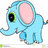 Blauwe olifant